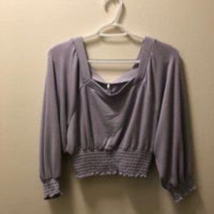Free People Purple cropped sweatshirt